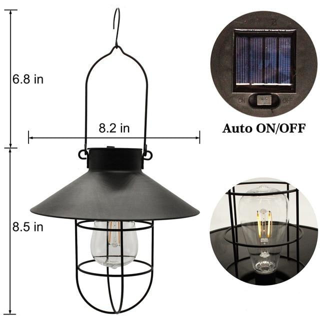 Lanterne solaire de Jardin à suspendre Design Cuivre