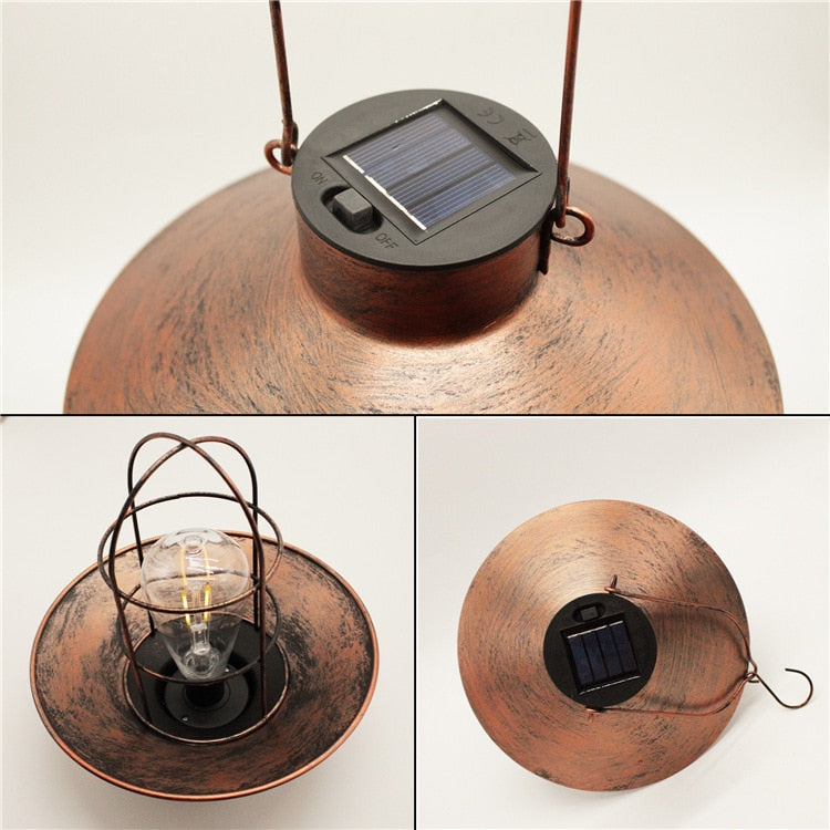 Lanterne solaire de Jardin à suspendre Design Cuivre