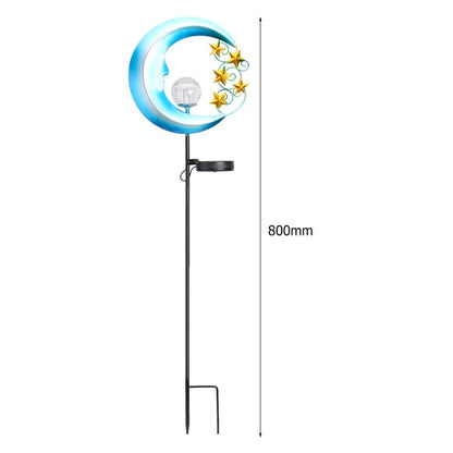 Lampe solaire jardin Lune bleue étoilée