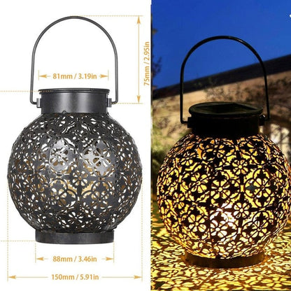 Lanterne solaire Boule de terrasse en fer