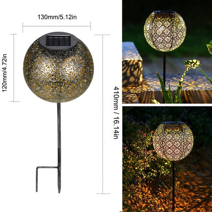 Lampe solaire piquet Boule de bronze lumineux