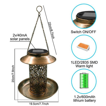 Lanterne solaire Mangeoire pour oiseaux