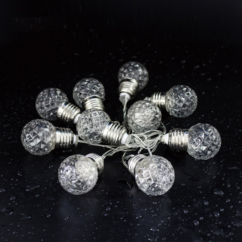 Guirlande solaire 10/20 Boules LED transparentes