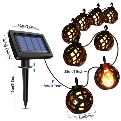 Guirlande solaire Lanterne en flamme