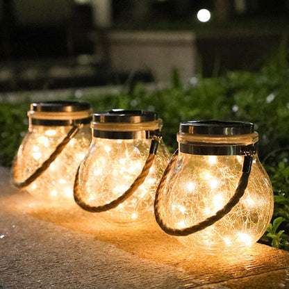 Lampe solaire à suspendre Bocal chaine lumineuse