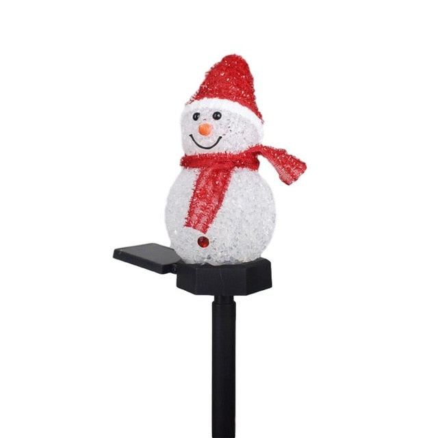 Décoration solaire Bonhomme de neige lumineux