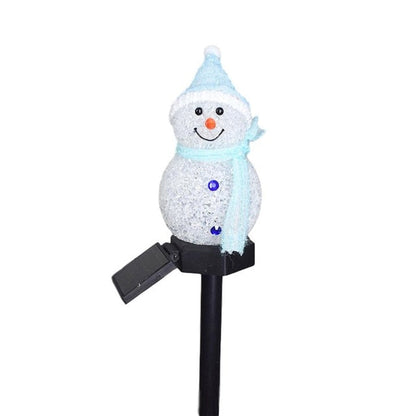 Décoration solaire Bonhomme de neige lumineux