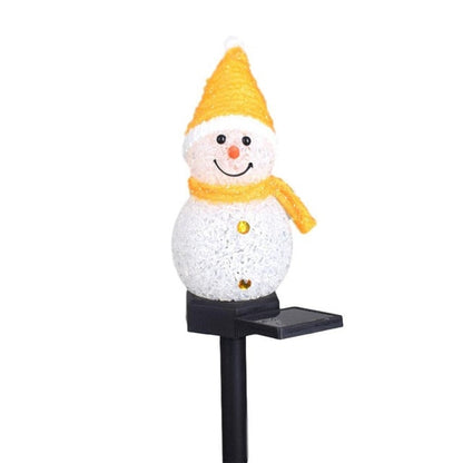 Décoration solaire Bonhomme de neige lumineux
