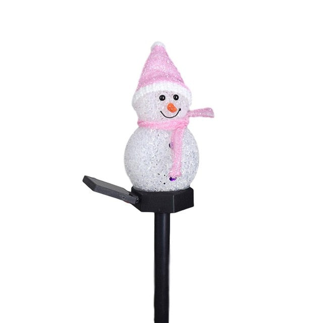 Décoration solaire Bonhomme de neige lumineux