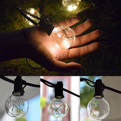 Guirlande solaire Ampoule G40 claire à fil (Solar/USB)