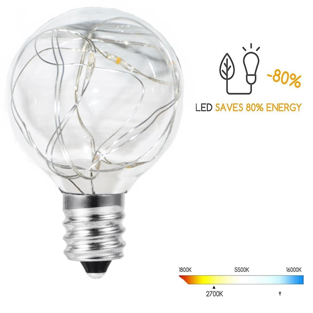 Guirlande solaire Ampoule G40 claire à fil (Solar/USB)