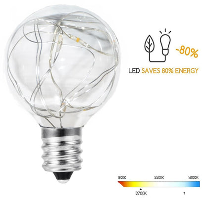 Guirlande solaire Ampoule G40 claire à fil (Solar/USB)
