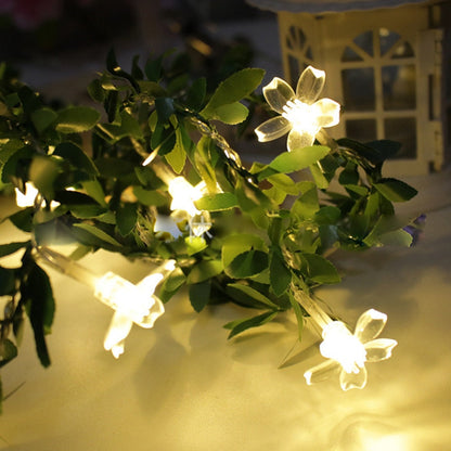 Guirlande solaire Noël LED en Fleurs de cerisier