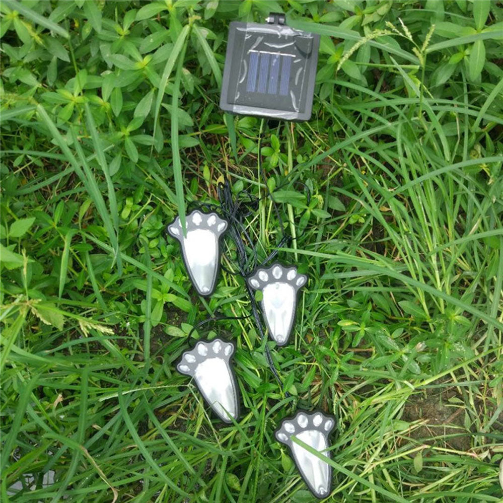 Décoration solaire Empreintes d'animaux pattes d'Ours/Yéti