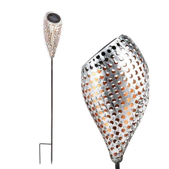 Lampe solaire piquet Lumineuse métal vintage