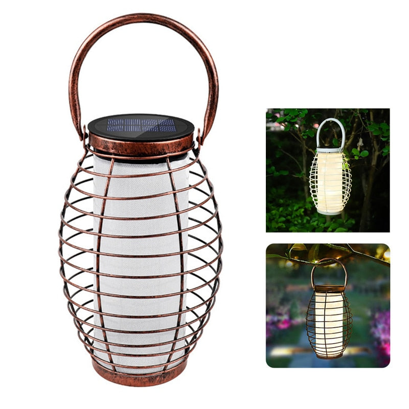 Lanterne solaire métal Veilleuse de nuit vintage