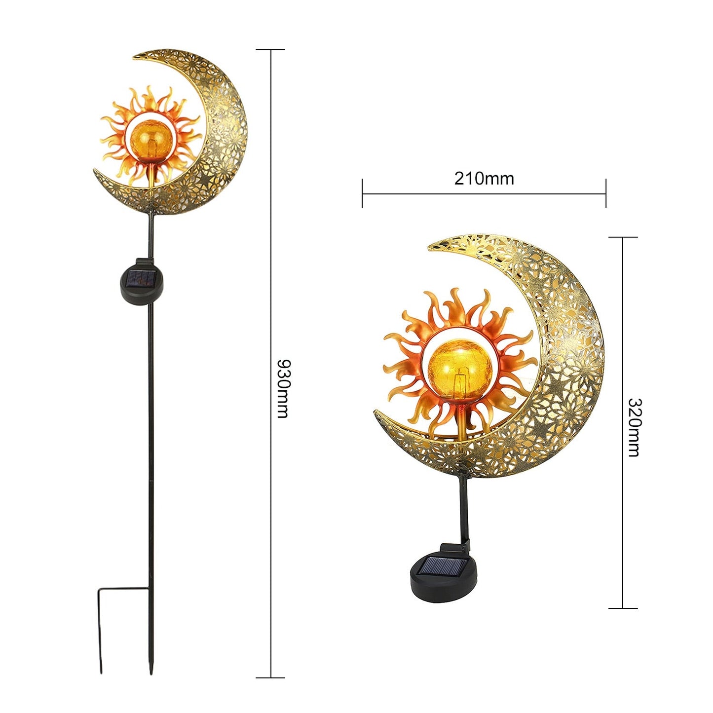 Lampe solaire piquet Boule de soleil lunaire