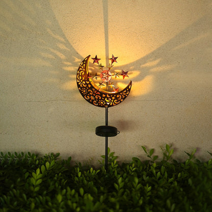 Lampe solaire piquet Moulin à vent lune étoilé