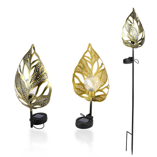 Lampe solaire piquet Feuille métallique