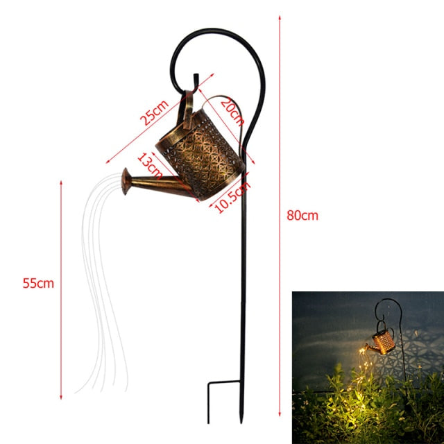 Arrosoir lumineux solaire avec fil de cuivre LED