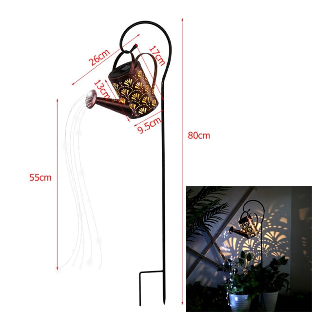 Arrosoir lumineux solaire avec fil de cuivre LED
