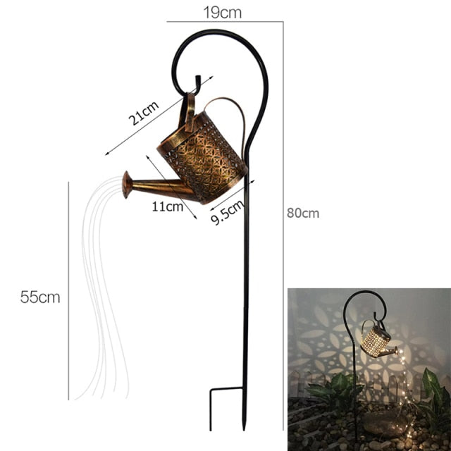 Arrosoir lumineux solaire avec fil de cuivre LED
