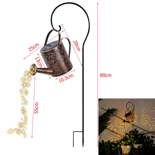 Arrosoir lumineux solaire avec fil de cuivre LED