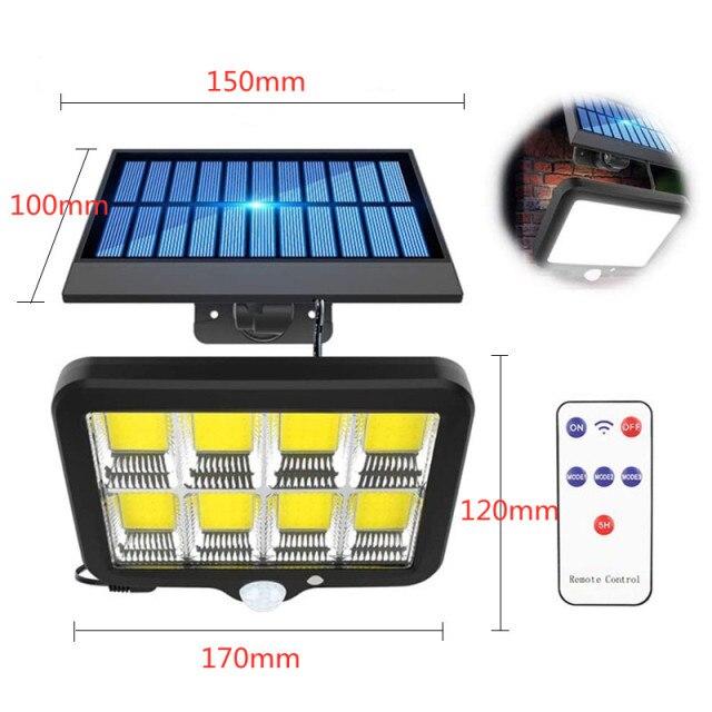 Projecteur solaire Lumière fendu avec 160 LED COB (Télécommande)