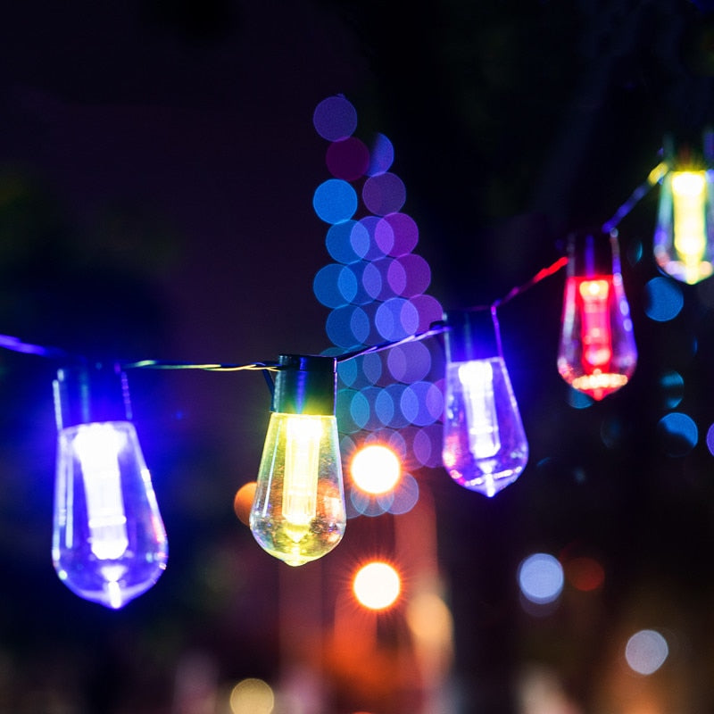 Guirlande solaire Chaîne d'ampoule en lumière