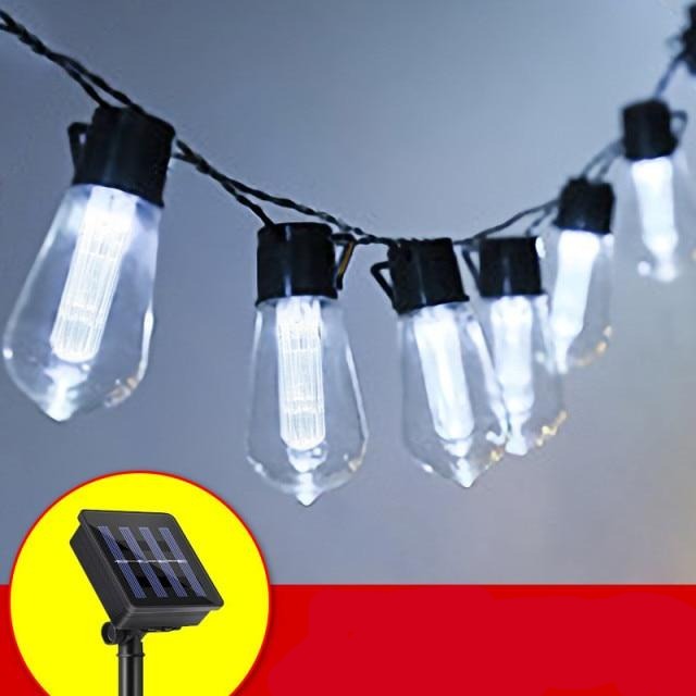 Guirlande solaire Chaîne d'ampoule en lumière