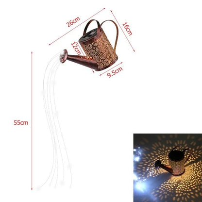 Arrosoir lumineux solaire en fer forgé ajouré en métal
