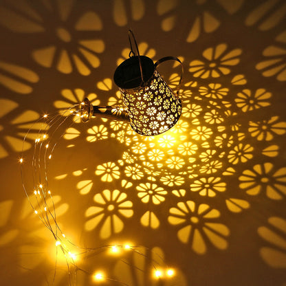 Arrosoir lumineux solaire Métallique style médiéval