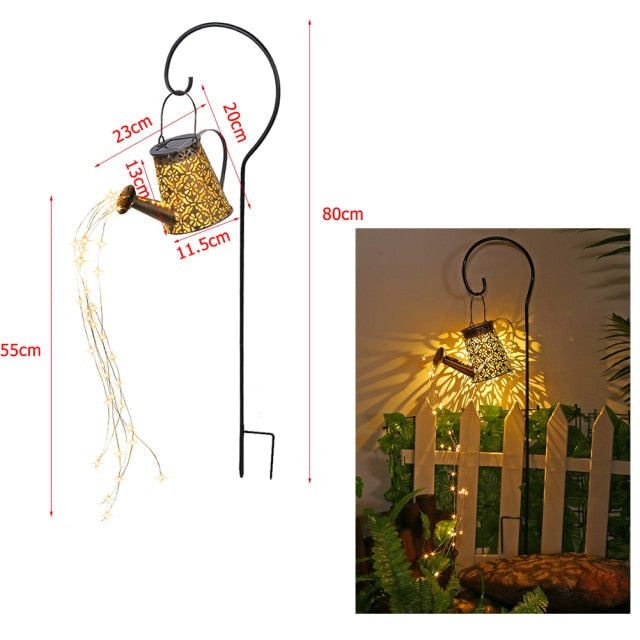 Arrosoir lumineux solaire Métallique style médiéval