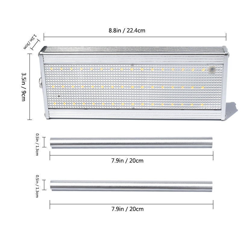 Lampadaire solaire Mini murale 48 LED en Alu