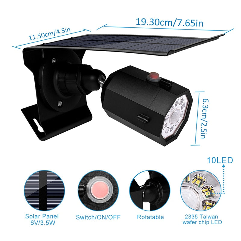 Lampe solaire jardin Projecteur à détection mouvement
