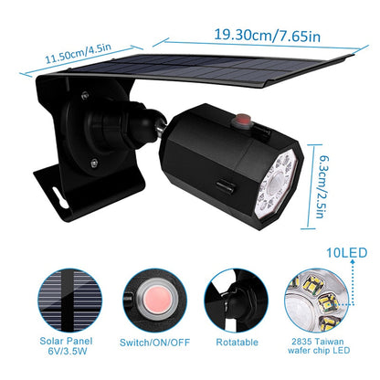Lampe solaire jardin Projecteur à détection mouvement