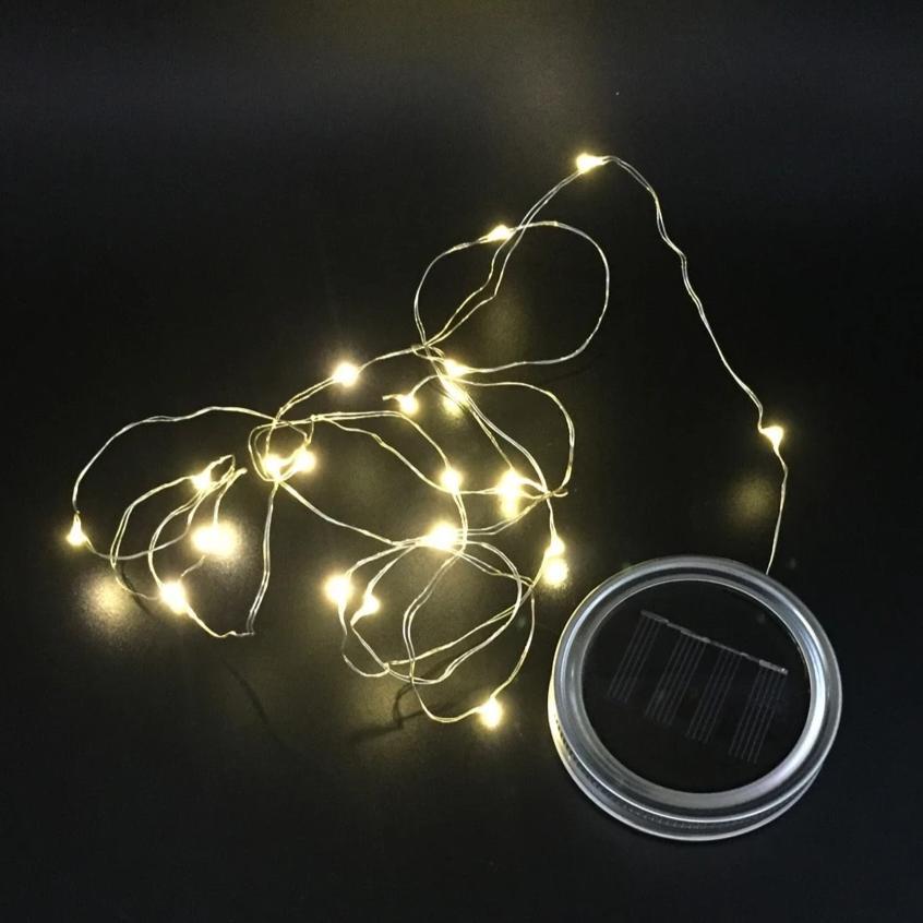 Bocal lumineux solaire 10 Couvercle LED Multicolore