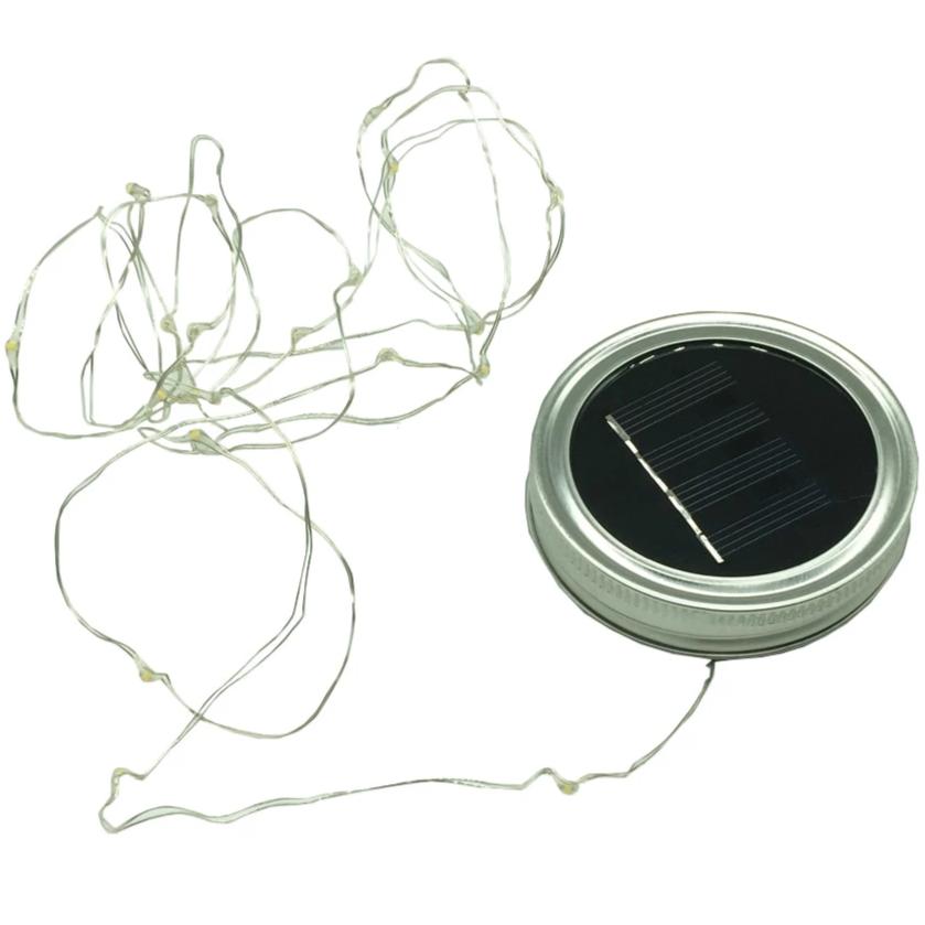 Bocal lumineux solaire 10 Couvercle LED Multicolore