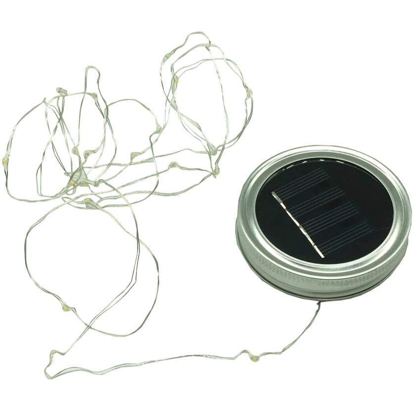 Bocal lumineux solairel 10 LED Rose. Vert. Rouge (Bocal + Couvercle)