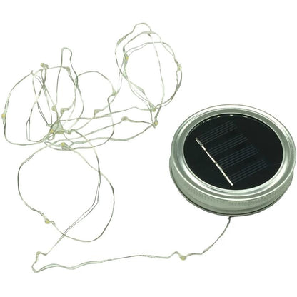 Bocal lumineux solairel 10 LED Rose. Vert. Rouge (Bocal + Couvercle)