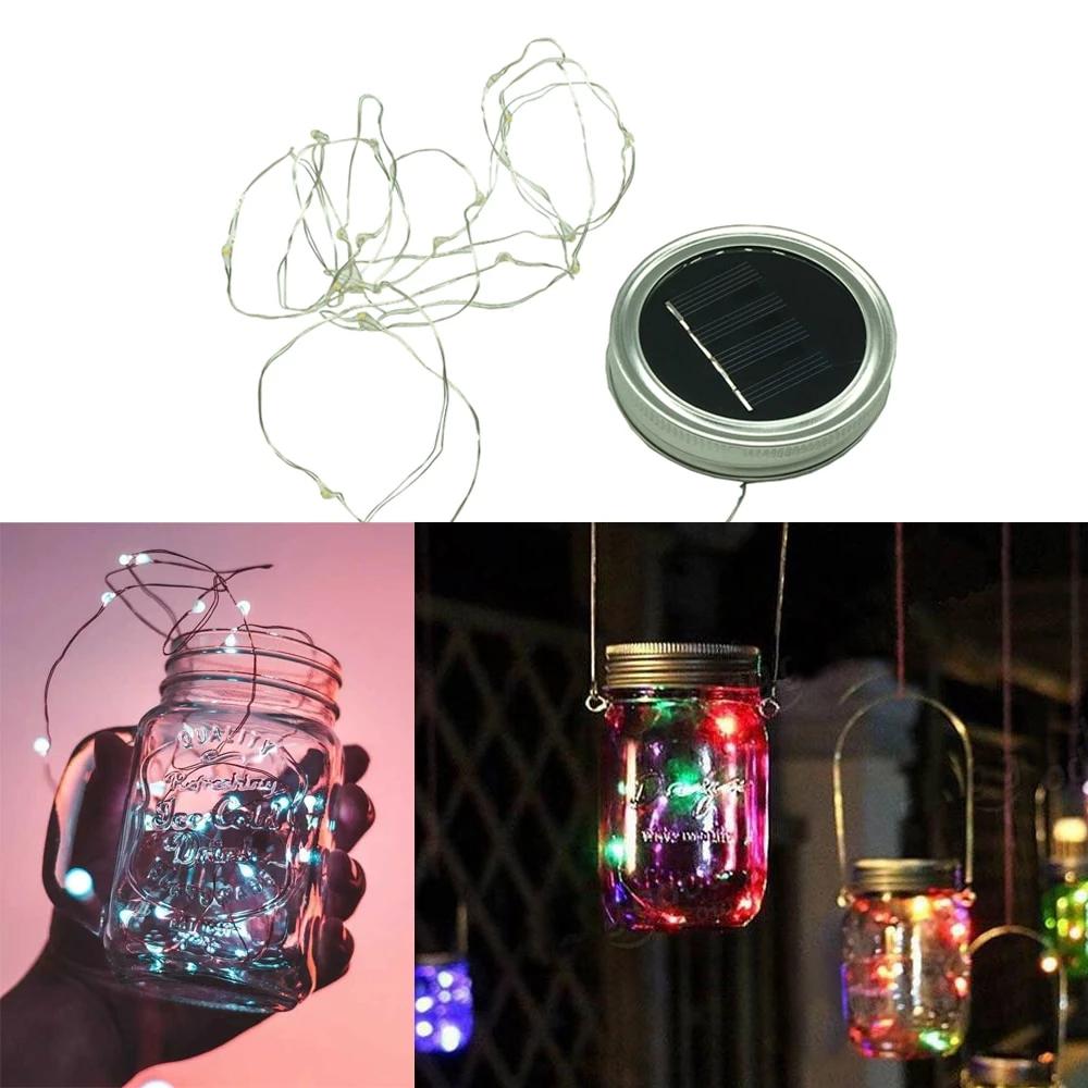 Bocal lumineux solaire 10 Couvercle LED Multicolore
