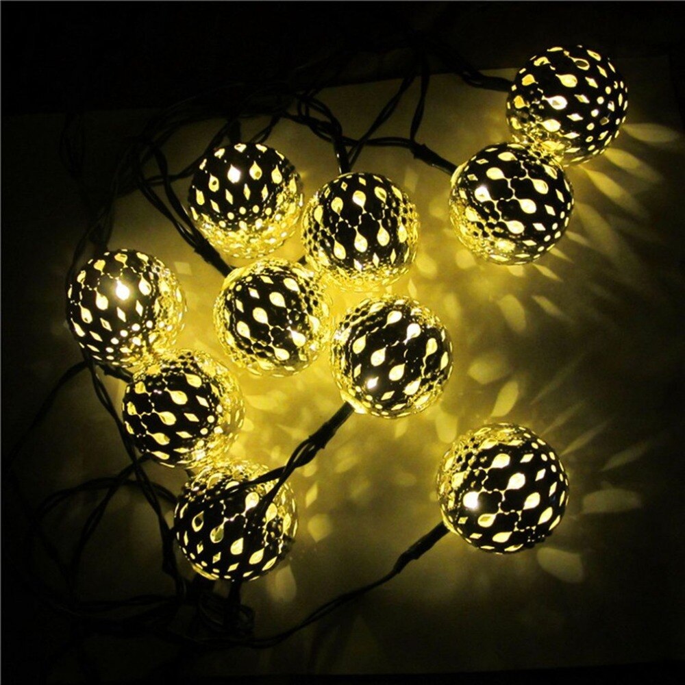 Guirlande solaire Marocaine Lumineuse en Argenté