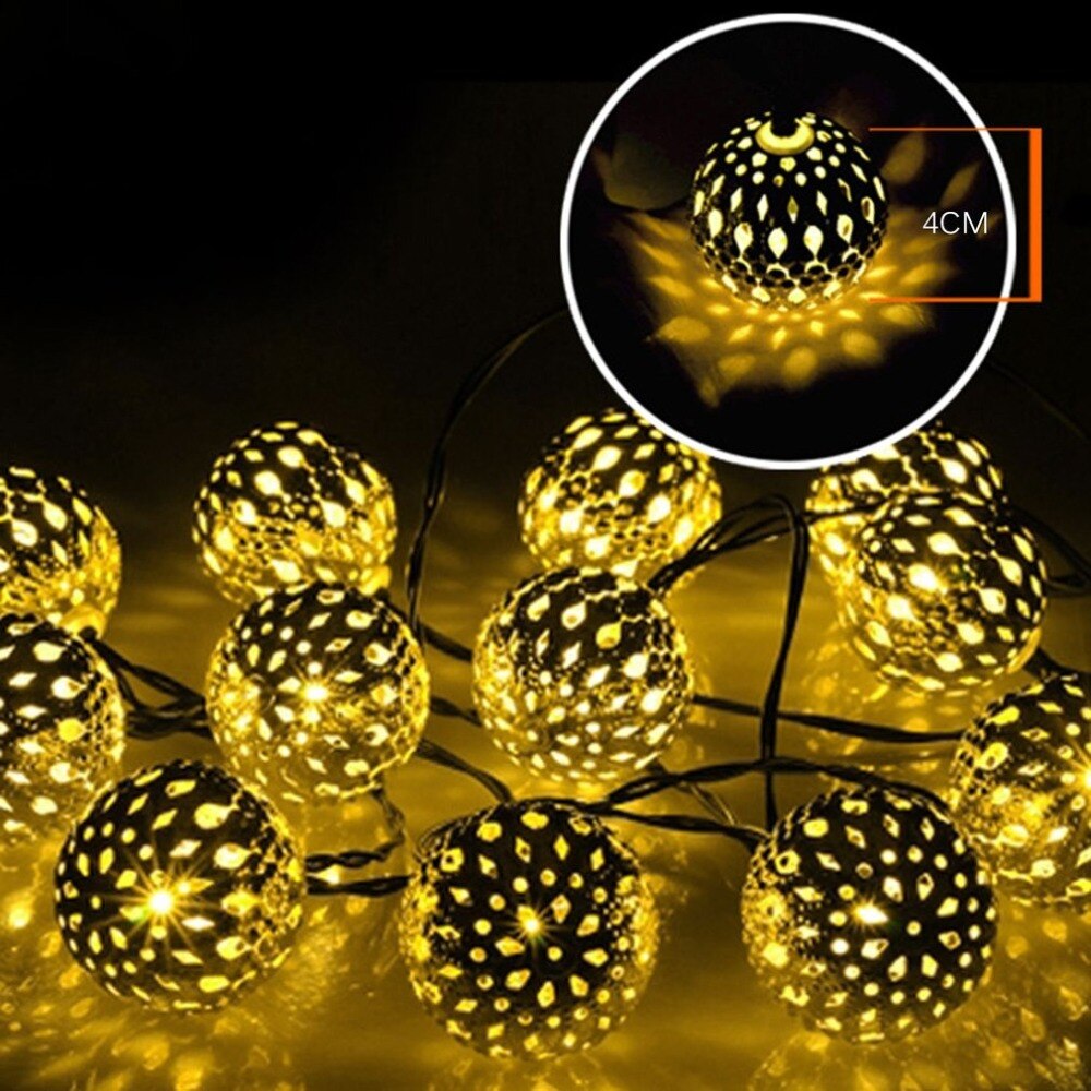 Guirlande solaire Marocaine Lumineuse en Argenté
