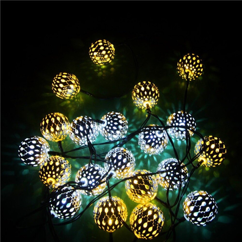 Guirlande solaire Marocaine Lumineuse en Argenté