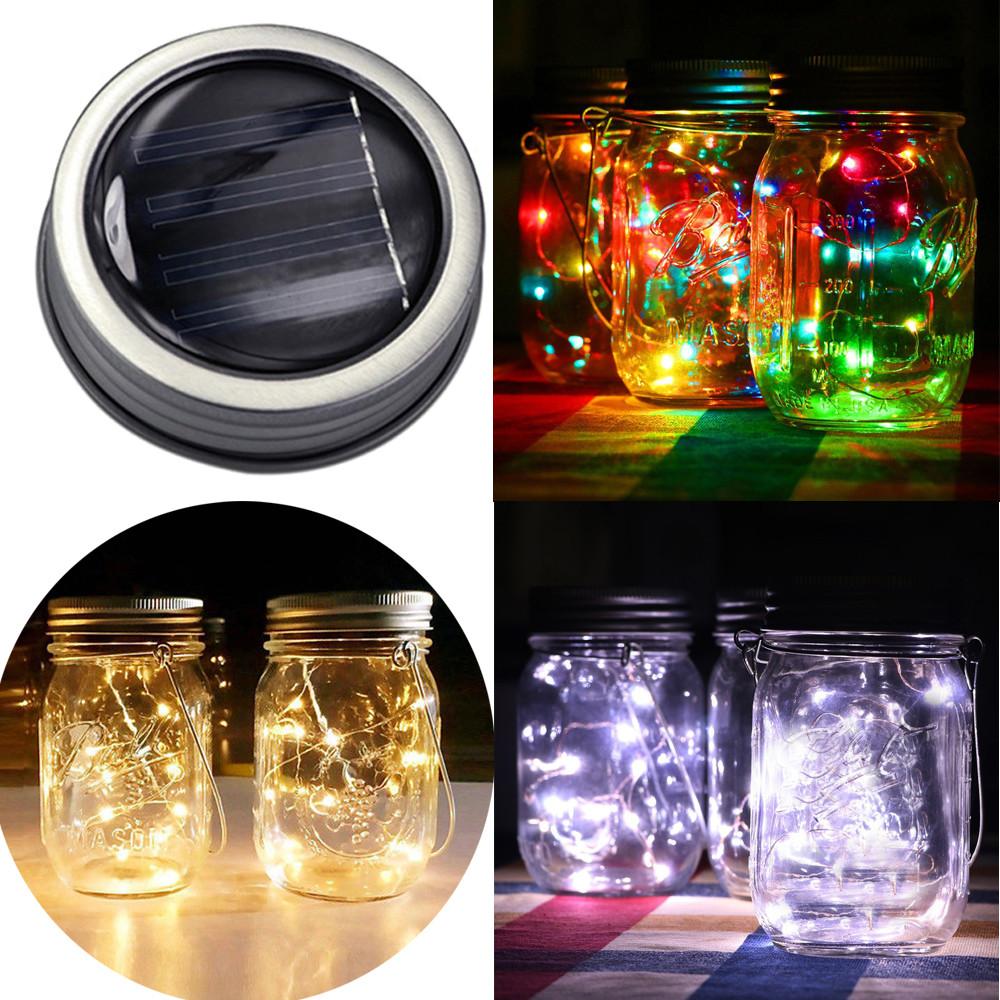 Bocal lumineux solaire 20 LED Multi-colore