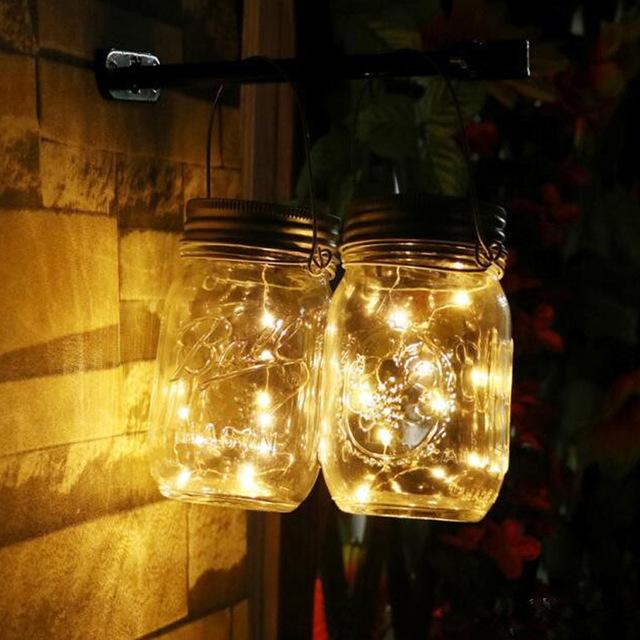 Bocal lumineux solaire 20 LED Multi-colore
