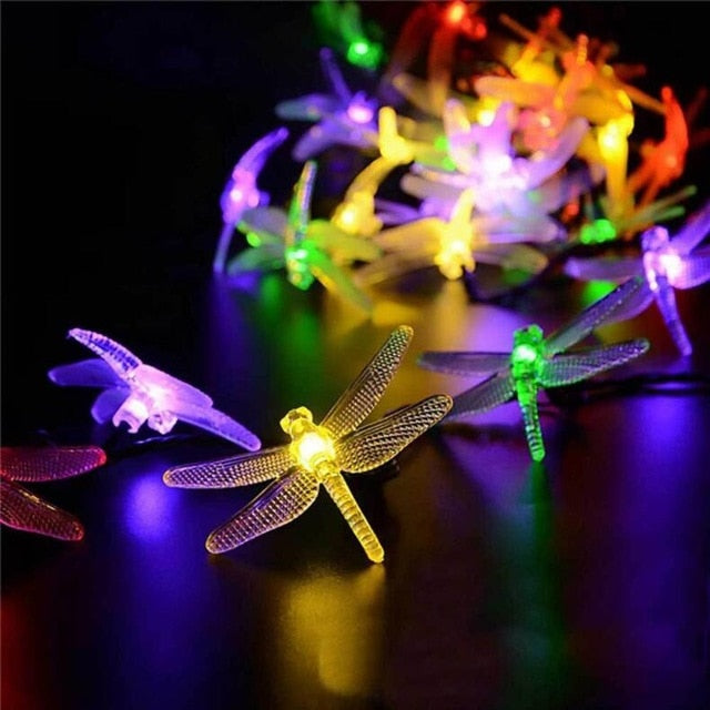 Guirlande Solaire Multicolore <br>Vol de Libellule