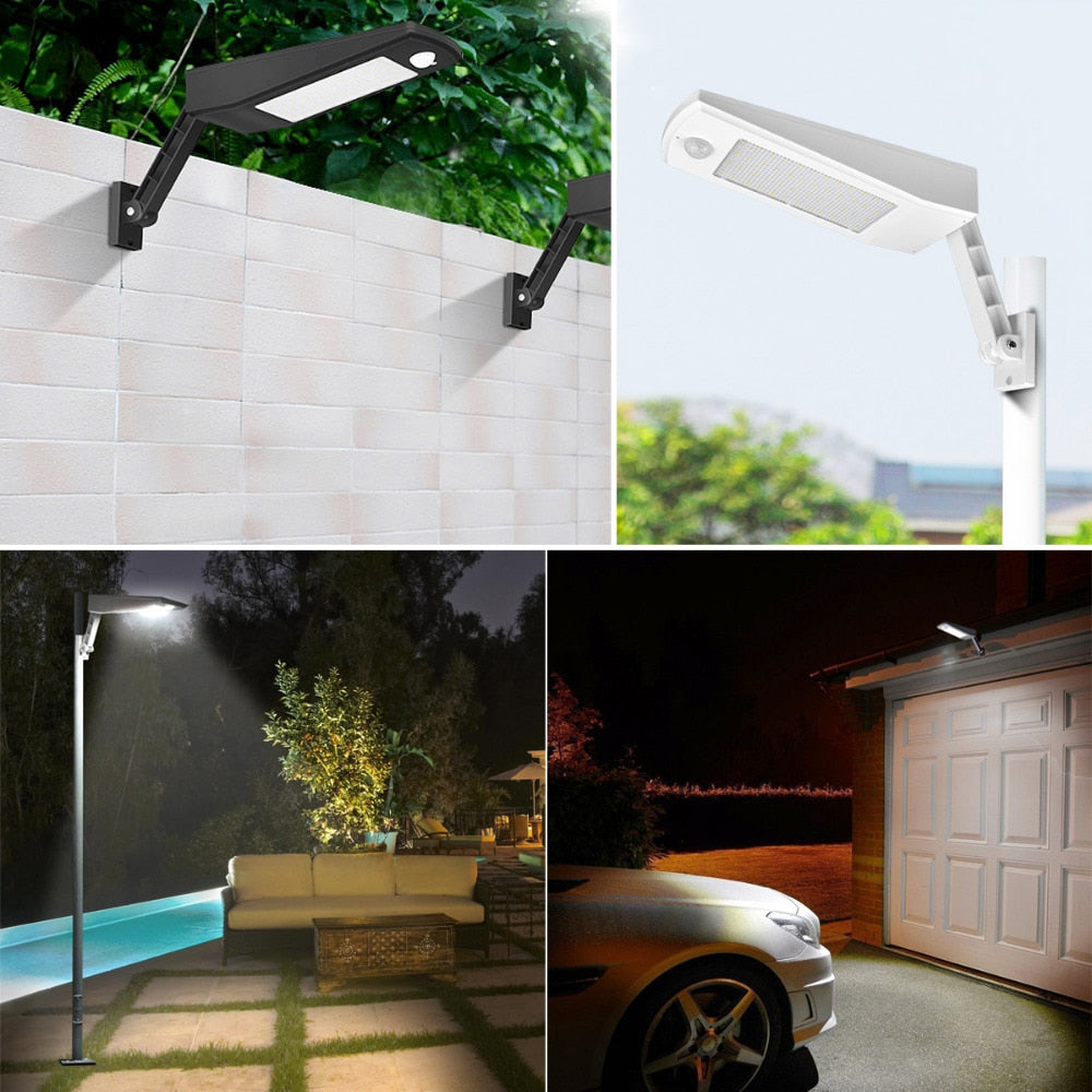 Lampadaire Solaire Noir/Blanc 48 LED