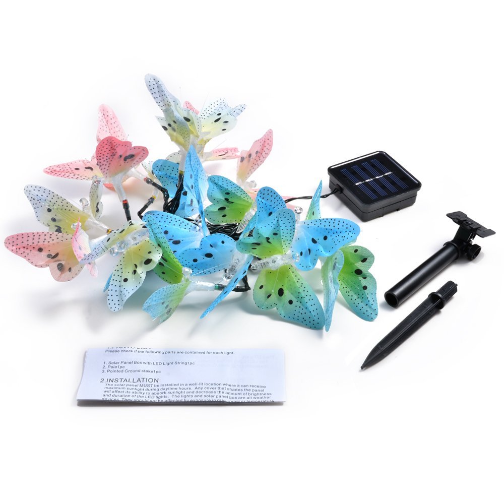 Guirlande solaire Papillon Multi-colore