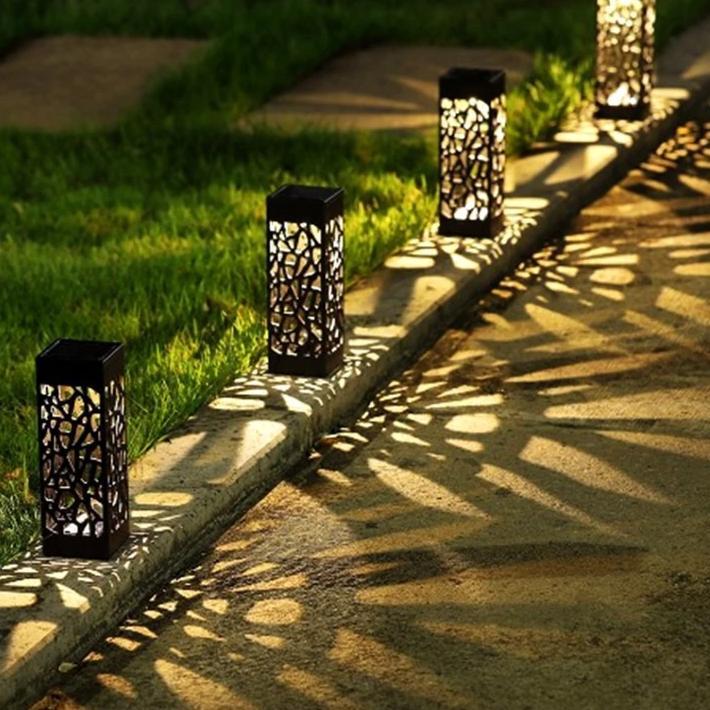 Balise solaire extérieure Lumineuse Noire